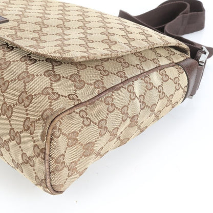 Gucci GG Canvas Leather Shoulder Bag Crossbody Messenger Business Commuter Tote