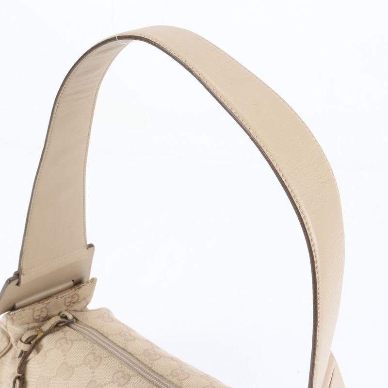 Gucci GG Canvas Leather Shoulder Bag Shoulder One Shoulder Beige 92697 Gold