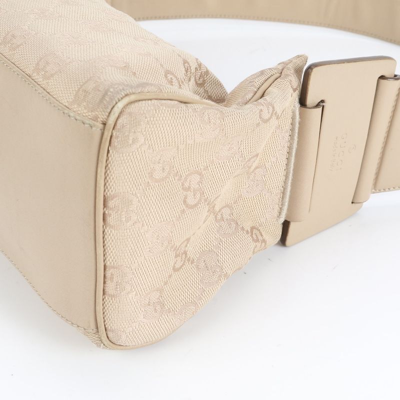 Gucci GG Canvas Leather Shoulder Bag Shoulder One Shoulder Beige 92697 Gold
