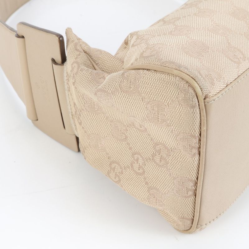 Gucci GG Canvas Leather Shoulder Bag Shoulder One Shoulder Beige 92697 Gold