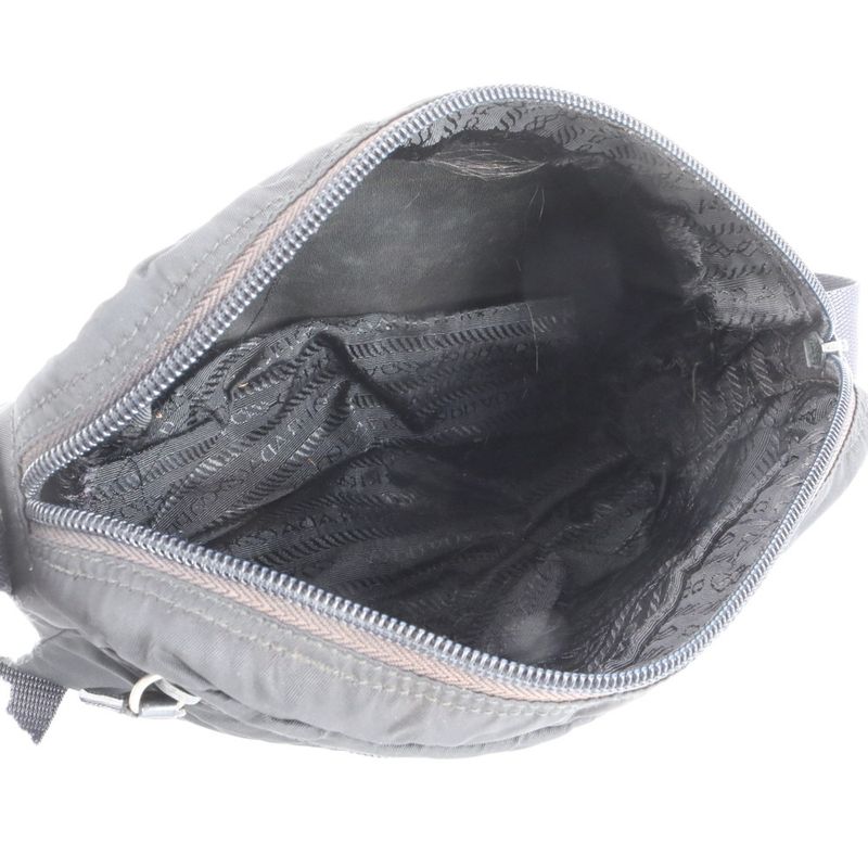 Prada Tessuto Nylon Triangle Logo Leather Shoulder Bag Crossbody Messenger