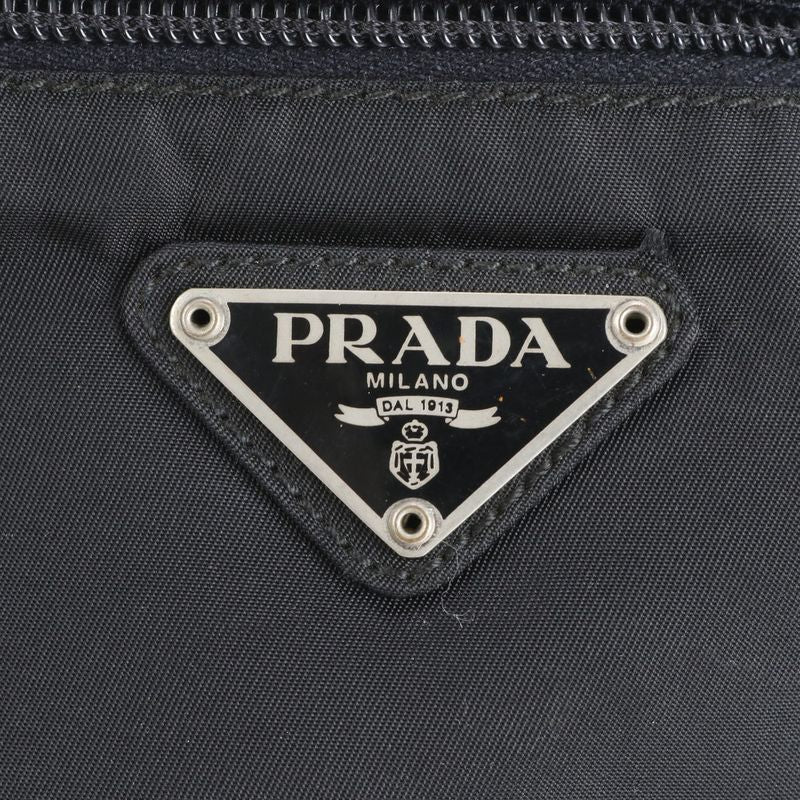 Prada Tessuto Nylon Triangle Logo Leather Shoulder Bag Crossbody Messenger
