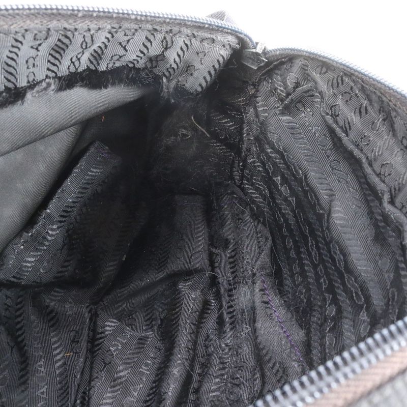 Prada Tessuto Nylon Triangle Logo Leather Shoulder Bag Crossbody Messenger