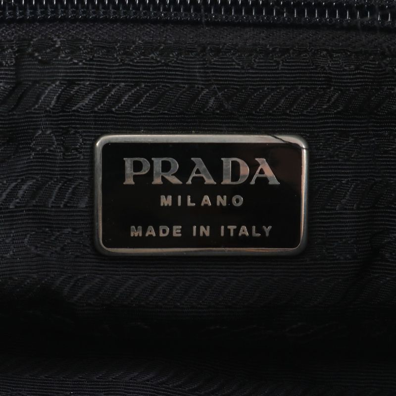 Prada Tessuto Nylon Triangle Logo Leather Shoulder Bag Crossbody Messenger