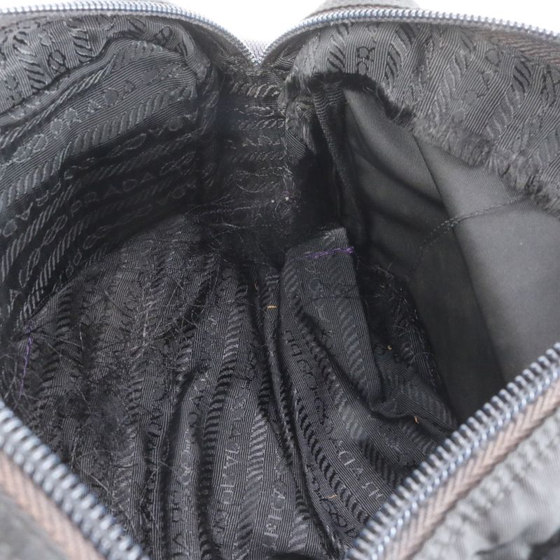 Prada Tessuto Nylon Triangle Logo Leather Shoulder Bag Crossbody Messenger