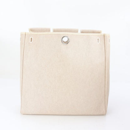 Hermes Herbag MM □D Marked Toile Ash Leather Tote Bag Shoulder Business