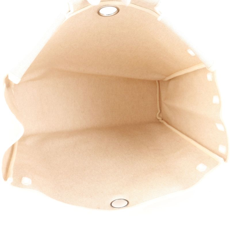 Hermes Herbag MM □D Marked Toile Ash Leather Tote Bag Shoulder Business