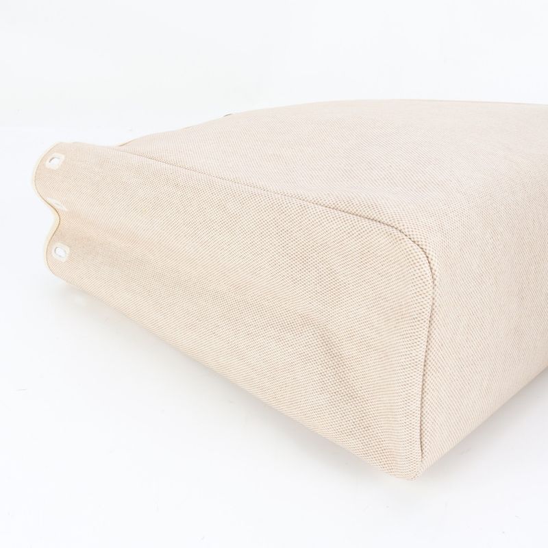 Hermes Herbag MM □D Marked Toile Ash Leather Tote Bag Shoulder Business