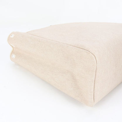 Hermes Herbag MM □D Marked Toile Ash Leather Tote Bag Shoulder Business