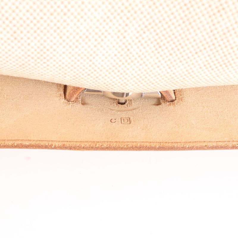 Hermes Herbag MM □D Marked Toile Ash Leather Tote Bag Shoulder Business