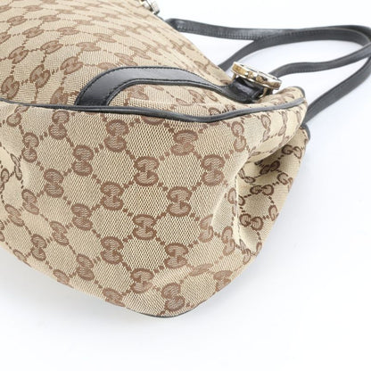 Gucci GG Twins Leather Canvas Tote Bag Shoulder Hand 232963 Gold Hardware