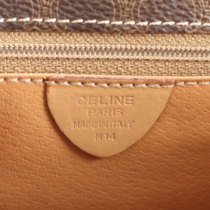 Vintage Celine Macadam Leather Shoulder Bag Crossbody Gold Hardware Genuine