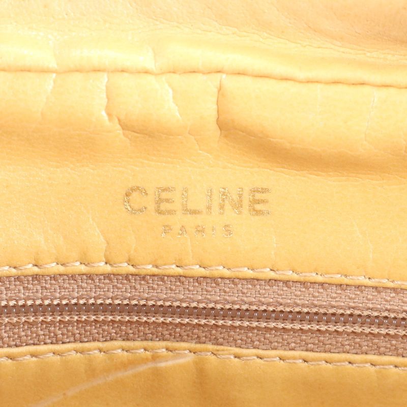 Vintage Celine Macadam Leather Shoulder Bag Crossbody Gold Hardware Genuine