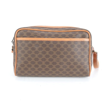 Vintage Celine Macadam Leather Shoulder Bag Crossbody Gold Hardware Genuine