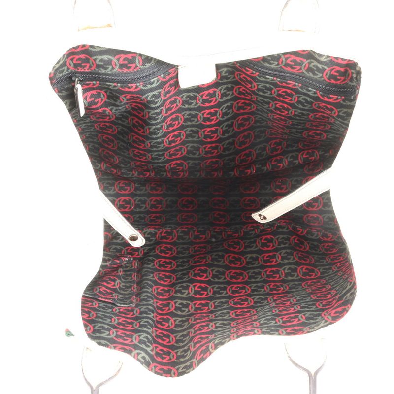 Gucci Printhie Sherry Ribbon Leather Tote Bag Shoulder Gold Hardware 163805