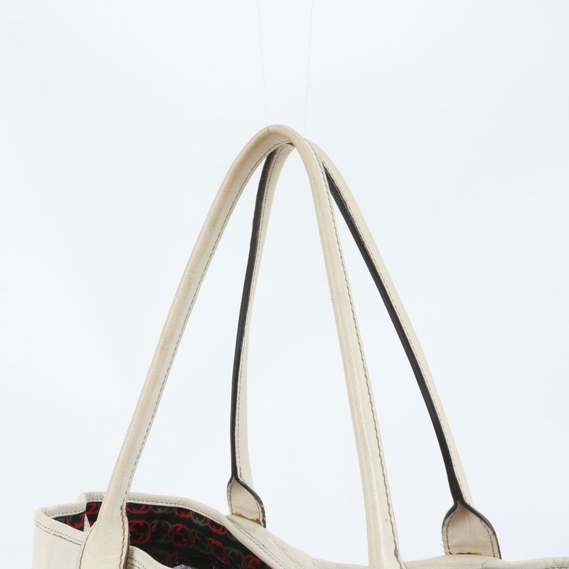 Gucci Printhie Sherry Ribbon Leather Tote Bag Shoulder Gold Hardware 163805