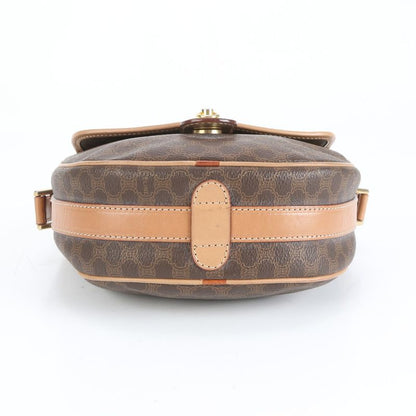 Vintage Celine Macadam Leather Shoulder Bag Crossbody Gold Hardware Genuine