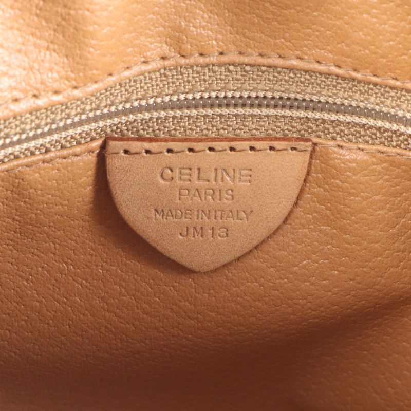 Vintage Celine Macadam Leather Shoulder Bag Crossbody Gold Hardware Genuine