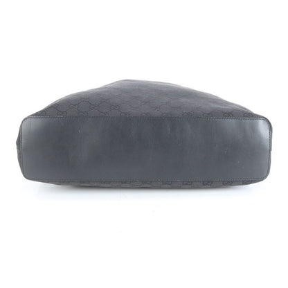 Gucci GG Canvas Leather Drawstring Tote Bag Shoulder Hand Black 90640 A4 Women