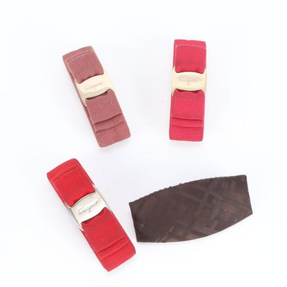 Collective 4-piece Set Fendi Ferragamo Vala Ribbon Zucca Barrette Hair Accessory