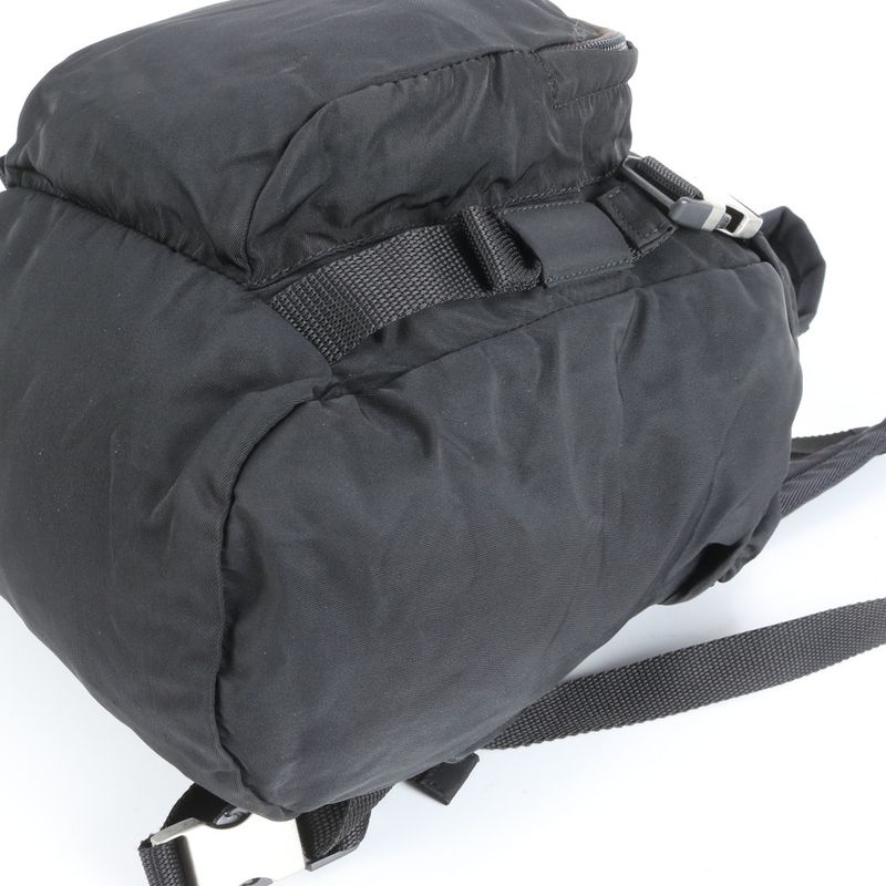 Prada Tessuto Nylon Triangle Logo Backpack Sac Backpack Black Women EC Cx21-1