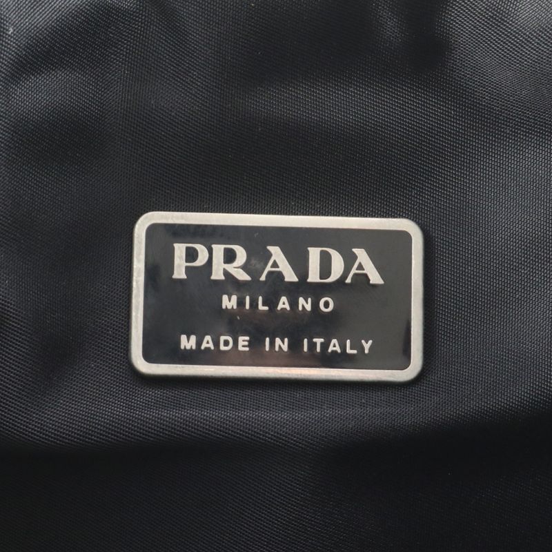 Prada Tessuto Nylon Triangle Logo Backpack Sac Backpack Black Women EC Cx21-1
