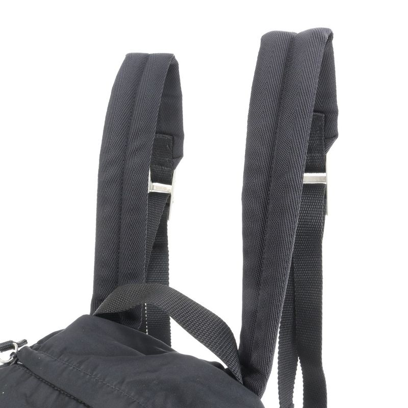 Prada Tessuto Nylon Triangle Logo Backpack Sac Backpack Black Women EC Cx21-1