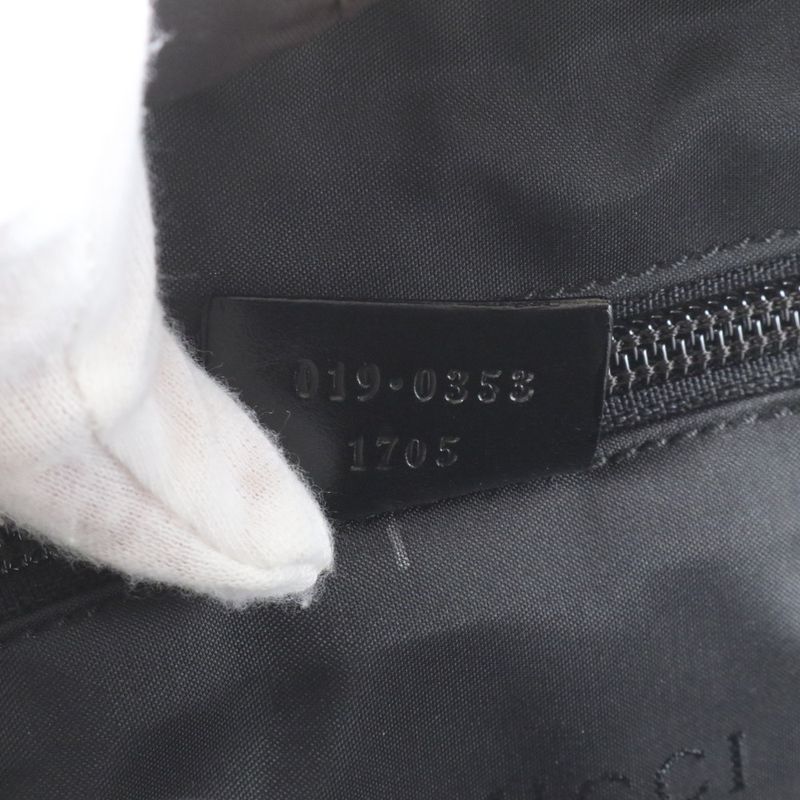 Gucci Leather Backpack Sac Backpack Shoulder Bag Black Genuine Leather 019-0353