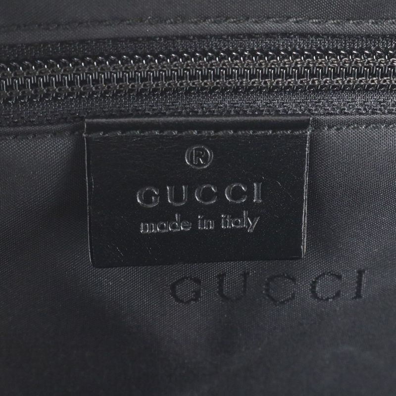 Gucci Leather Backpack Sac Backpack Shoulder Bag Black Genuine Leather 019-0353