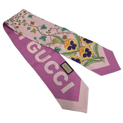 Gucci Scarf - 756912 Pink And Multi Floral Silk