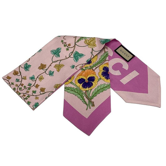 Gucci Scarf - 756912 Pink And Multi Floral Silk
