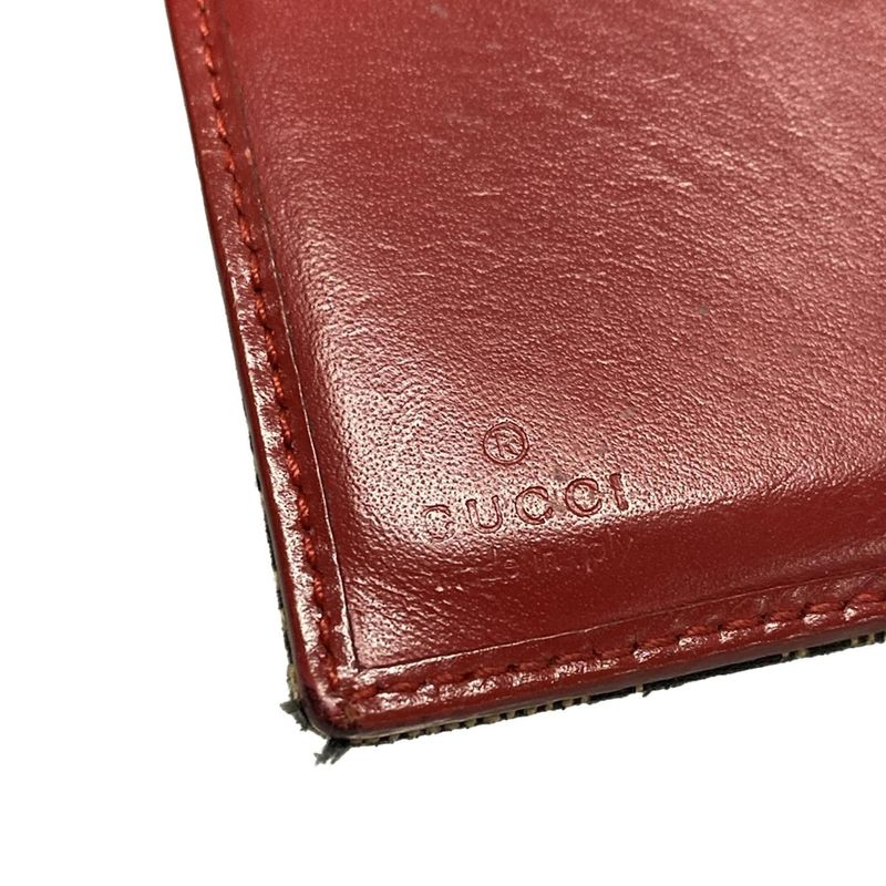 Gucci Bifold Wallet Jackie 0352888 Beige And Red Leather