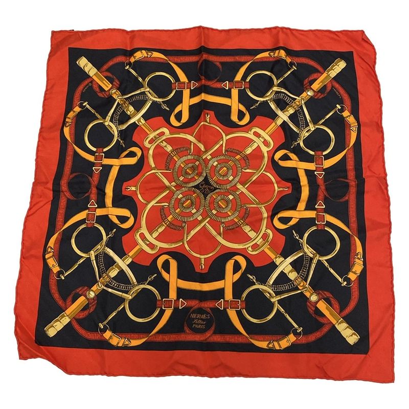 Hermes Scarf Petit Carré Dark Navy×red×multi