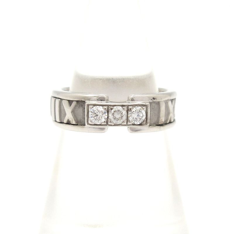 Tiffany & Co Ring Atlas 18K White Gold X Diamonds 3P Diamonds