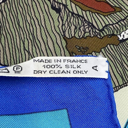 Hermes Scarf Carré 90 Light Blue×multi Hello Dolly