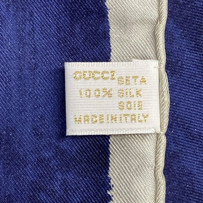 Gucci Scarf Blue And Multi Floral Pattern