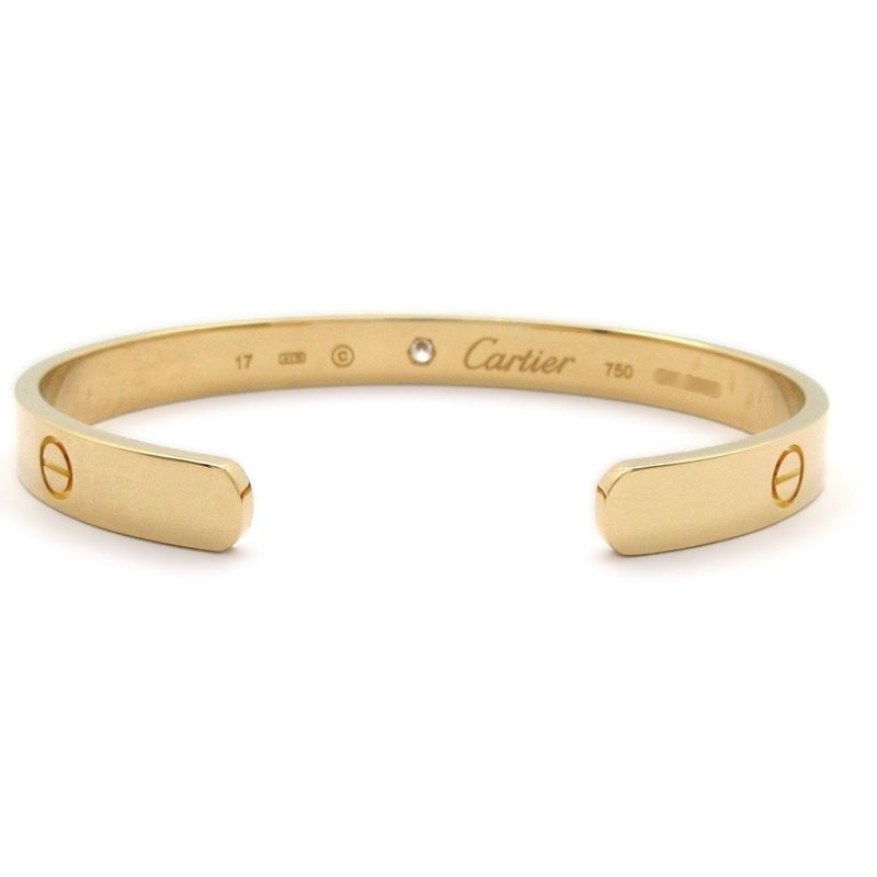 Cartier Bangle Love Bracelet Open Bangle 18K Yellow Gold X Diamonds 1P Diamonds