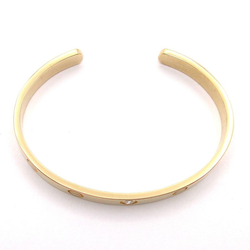 Cartier Bangle Love Bracelet Open Bangle 18K Yellow Gold X Diamonds 1P Diamonds