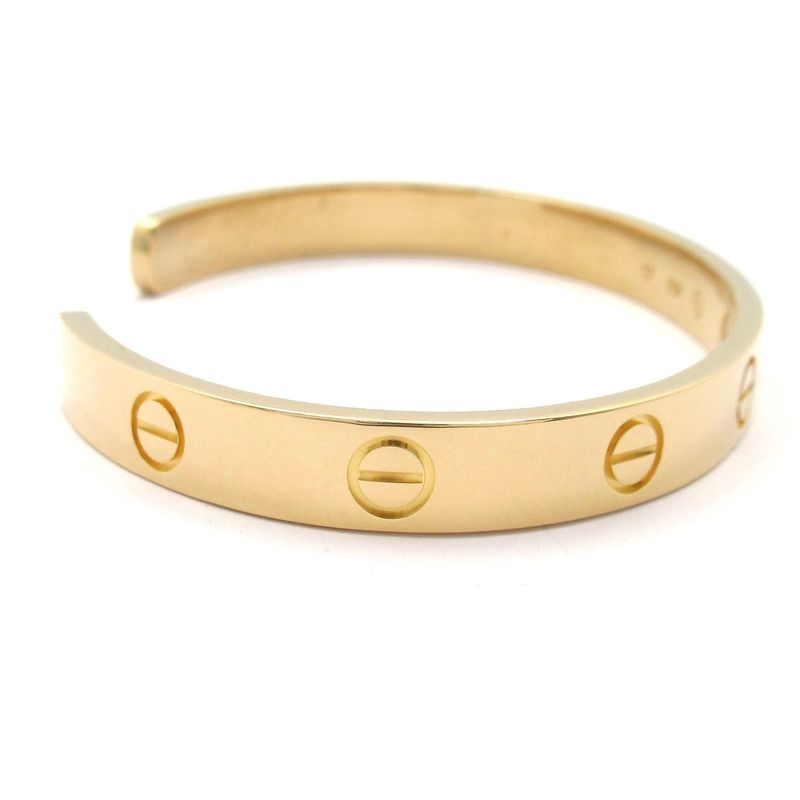 Cartier Bangle Love Bracelet Open Bangle 18K Yellow Gold X Diamonds 1P Diamonds