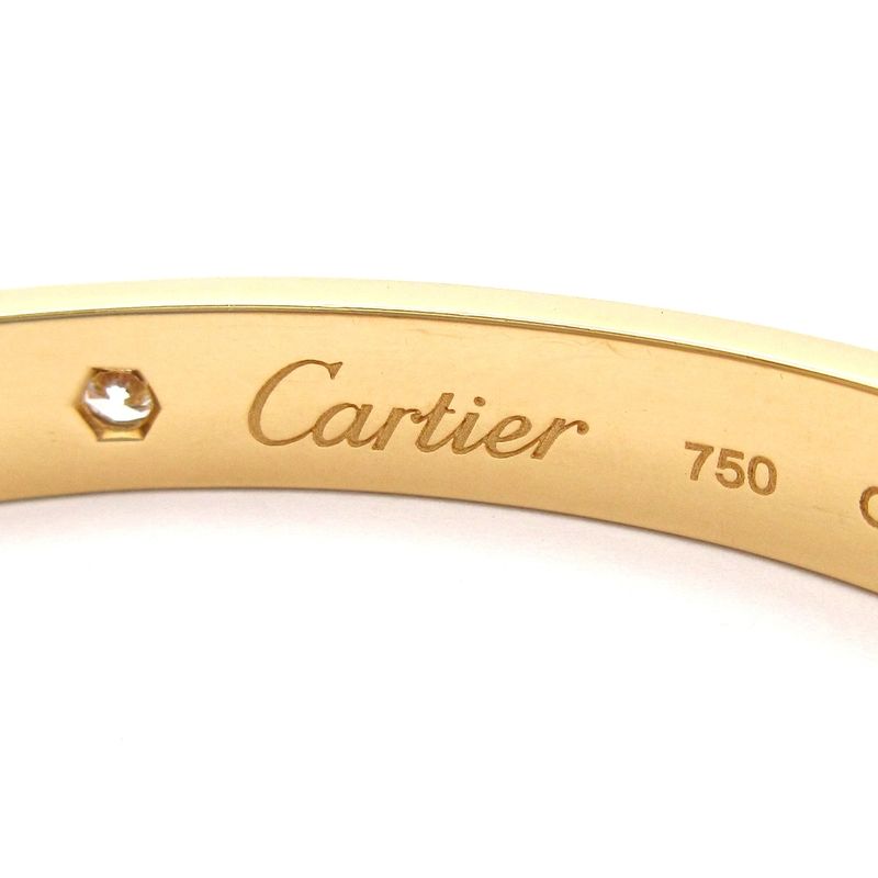 Cartier Bangle Love Bracelet Open Bangle 18K Yellow Gold X Diamonds 1P Diamonds