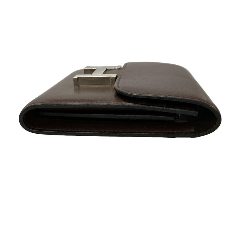Hermes Bifold Wallet Constance Compact Mocha Silver Hardware