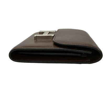 Hermes Bifold Wallet Constance Compact Mocha Silver Hardware