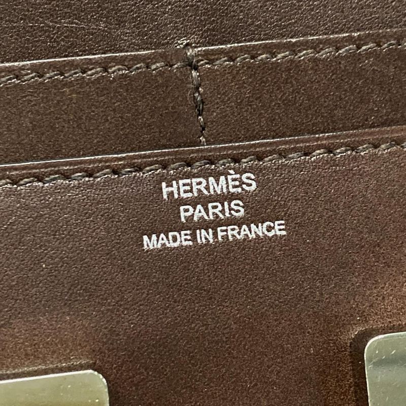 Hermes Bifold Wallet Constance Compact Mocha Silver Hardware