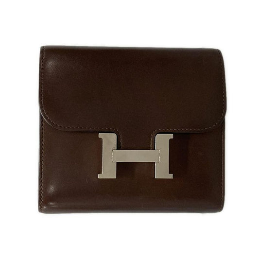 Hermes Bifold Wallet Constance Compact Mocha Silver Hardware