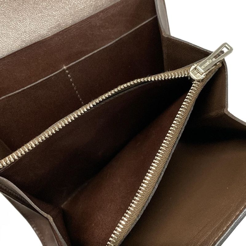 Hermes Bifold Wallet Constance Compact Mocha Silver Hardware