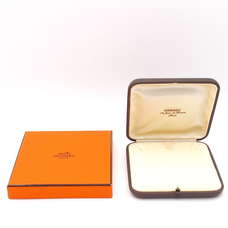 Hermes Necklace Horseshoe 18K White Gold X Diamonds 6P Diamonds / Top Closure