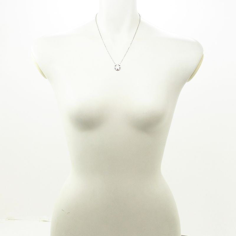 Hermes Necklace Horseshoe 18K White Gold X Diamonds 6P Diamonds / Top Closure