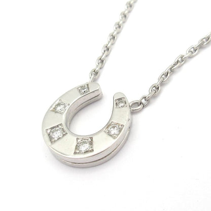 Hermes Necklace Horseshoe 18K White Gold X Diamonds 6P Diamonds / Top Closure