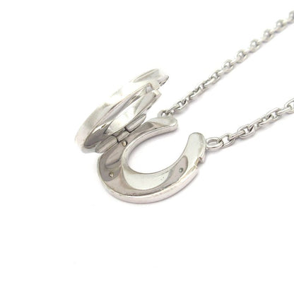 Hermes Necklace Horseshoe 18K White Gold X Diamonds 6P Diamonds / Top Closure