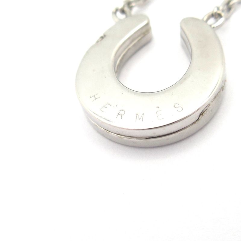 Hermes Necklace Horseshoe 18K White Gold X Diamonds 6P Diamonds / Top Closure